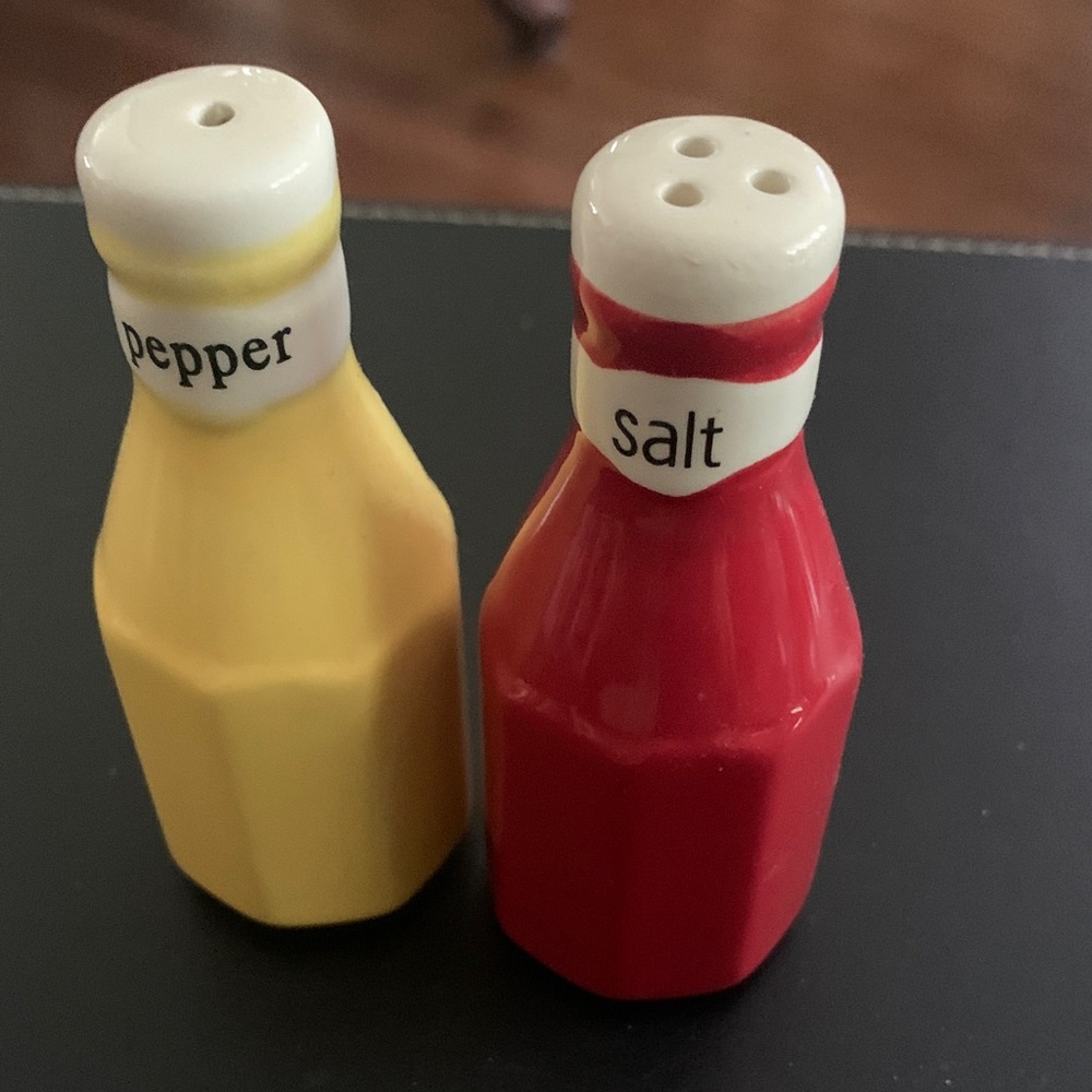 Red and Yellow Ceramic Salt and Pepper Shakers